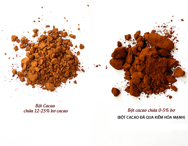 Cách phân biệt cacao kiềm hóa và cacao không kiềm hóa