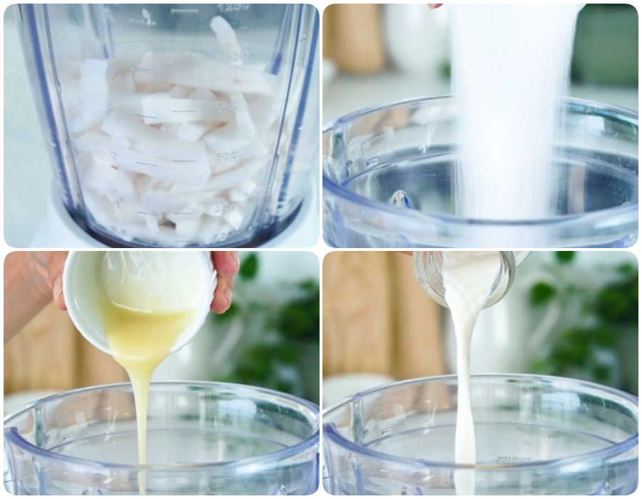 Cách làm sinh tố dừa cacao