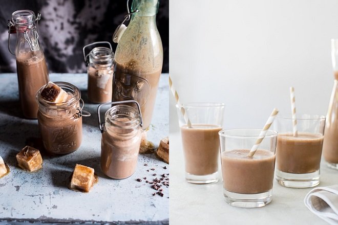 cách làm sữa hạnh nhân cacao