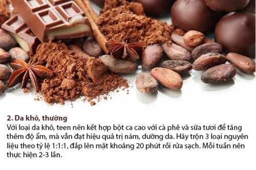 Ca cao cũng rất tốt với da khô